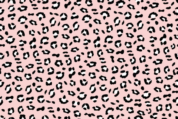 ilustraciones, imágenes clip art, dibujos animados e iconos de stock de patrón de piel de leopardo rosa sin costuras para estampados de moda, carteles, portadas y fondos de pantalla - panthers