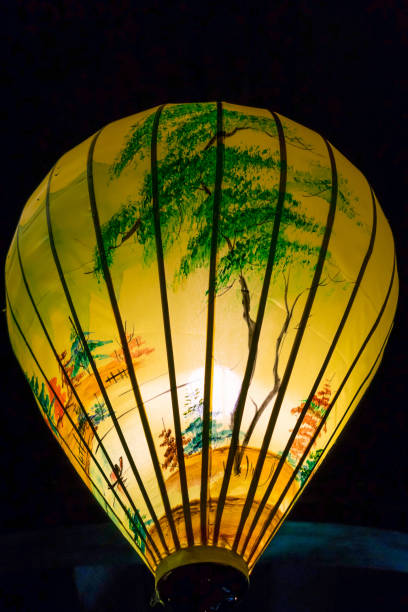 Blurred People Against Hot-Air Balloon