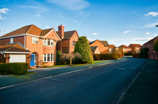 homes on estate uk stock photo