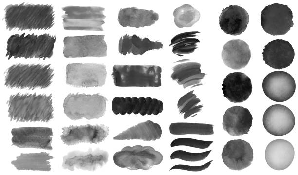 istock Collection of hand-made red watercolor painted brushes, smears, blobs, stains, circles, stripes, stickers, spot, blots, slick, web buttons, patch backgrounds creative decorative elements Isolated 1147780893