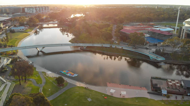 istock Bridge of Adelaide, aerial view at dusk 1147781846