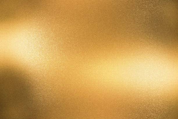istock Glowing golden wave metal plate, abstract texture background 1147783393