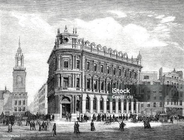 Deposits Bank In London Stock Illustration - Download Image Now - Bank - Financial Building, Banking, 19th Century