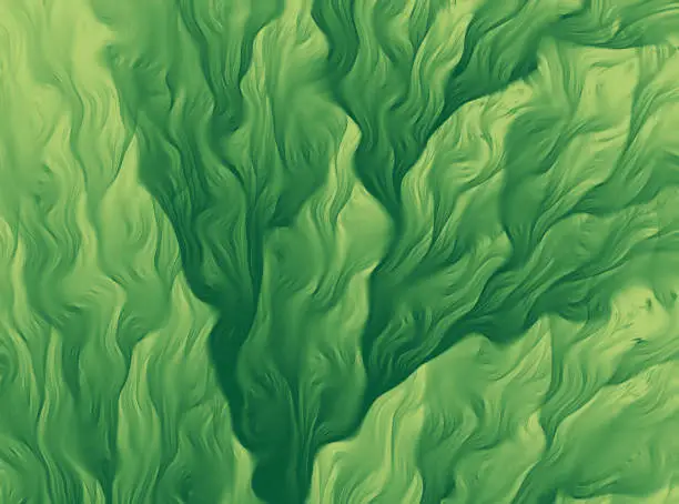 Photo of Green Seaweed Abstract Background Fractal Art Glitch Effect Leaf Pattern Close Up