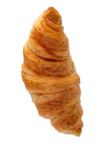 istock Freshly baked croissant isolated on white. Top view. 1147787140
