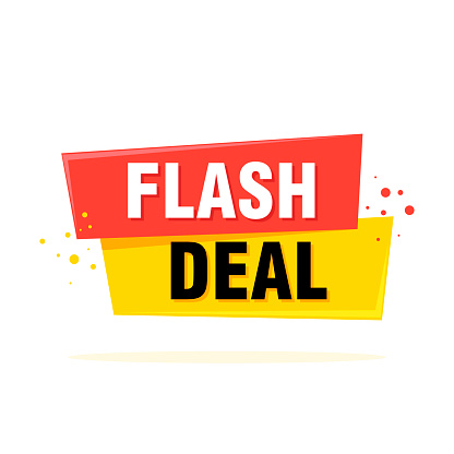 Flash Sale tag, banner design template, app icon, vector illustration.