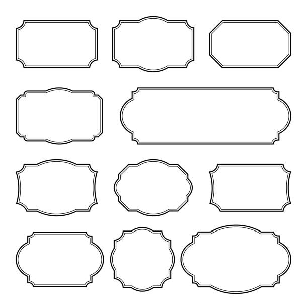 Vintage Frames Set - Vintage frames vector clipart bundle Vintage Frames Set - Vintage frames vector clipart bundle. cute simple drawings pictures stock illustrations