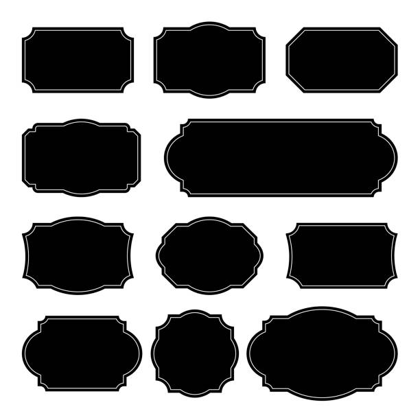 illustrations, cliparts, dessins animés et icônes de ensemble de cadres vintage monochrome vecteur. eléments de conception pour cartes de voeux ou invitations. arrière-plans de texte décoratif - récipient