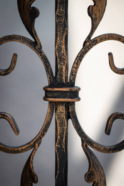 istock beautiful decorative metal elements forged wrought iron gates 1147790026