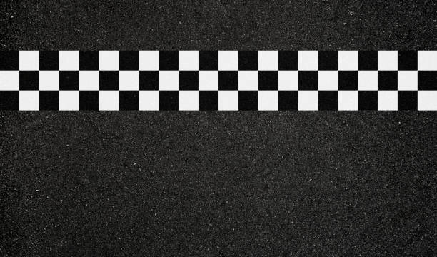 istock Top aerial view empty asphalt international race track 1147790184