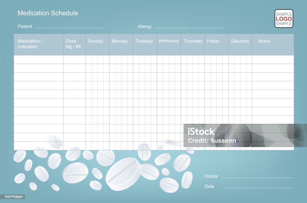 Termin Obat Templat Jadwal Obat Ilustrasi Stok - Unduh Gambar Sekarang - Antarmuka ...