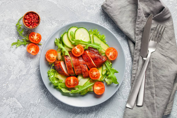 istock Chicken meat and vegetables salad. 1147793138