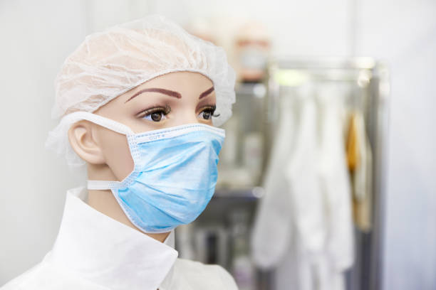 istock Mannequin in medical protect mask 1147795925