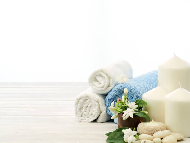 istock Spa concept with jasmine flowers on a white wooden background 1147796717