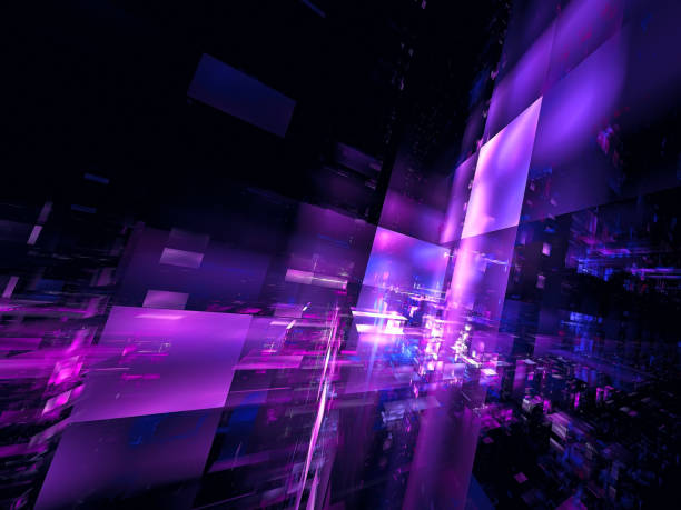 Science fiction or future technology background - abstract computer-generated 3d illustration. Digital art: futuristic city with glass walls or unusual structure. Backdrop or background with copy space for web design, posters, flyers.