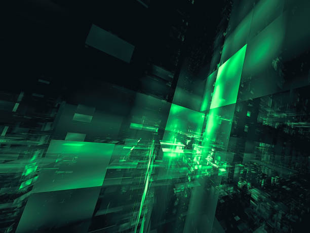 istock Futuristic city with glass walls - abstract digitally generated image 1147798101