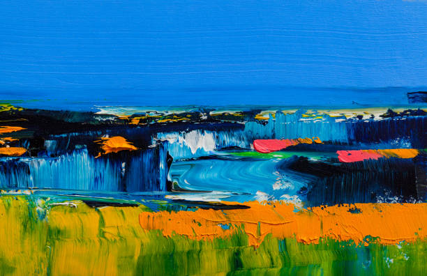 Abstract art background. Modern art . Multicolored  bright texture.  Oil painting .