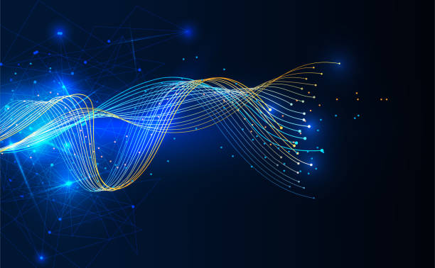 istock Abstract wave lines flowing dynamic on blue background for concept of AI technology, digital, communication.Vector Illustration design digital technology. 1147798962