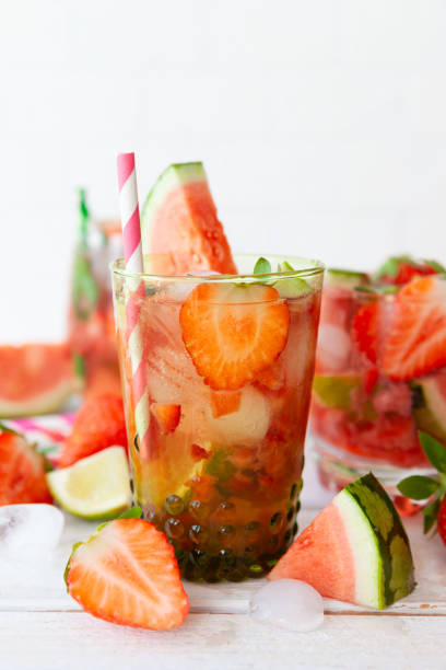 istock Delicious lemonade with strawberries 1147799202