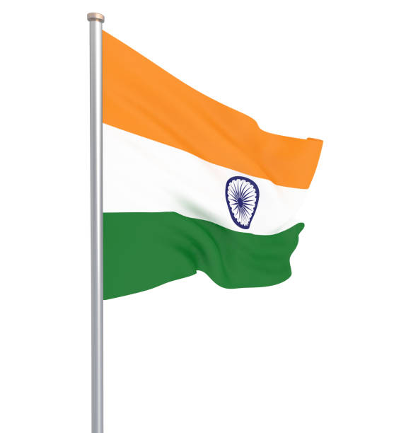 istock India flag blowing in the wind. Background texture. 3d rendering, wave, 3d illustration. - Illustration. Isolated on white. 1147799258