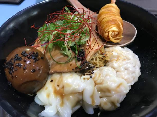 istock Noodles with wonton, char siew, and onsen egg 1147803728