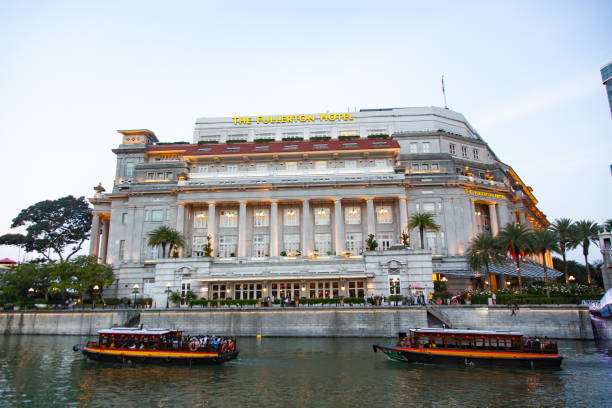 SINGAPORE, SINGAPORE - MARCH 2019:the fullerton hotel in Singapore stock photo