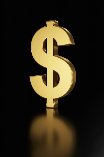 istock Dollar sign on black. 3D redering. 1147805029