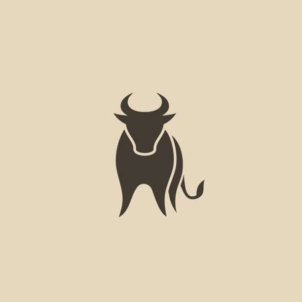 illustrazioni stock, clip art, cartoni animati e icone di tendenza di simbolo toro - illustrazione vettoriale isolata - texas longhorn cattle horned cattle farm