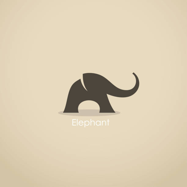 Elephant symbol - vector illustration Elephant symbol animal trunk stock illustrations