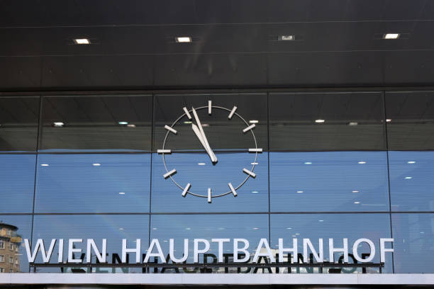 Vienna railroad station clock Wien hauptbahnhoft