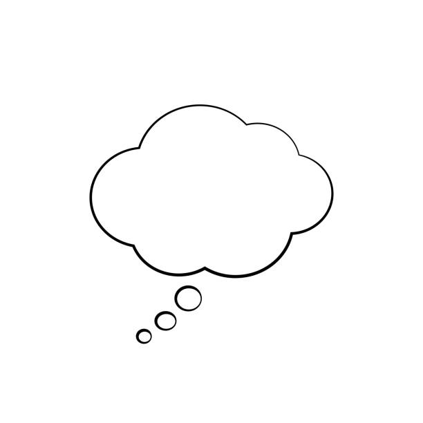 odosobniona chmura myśli. ilustracja wektorowa - thinking stock illustrations