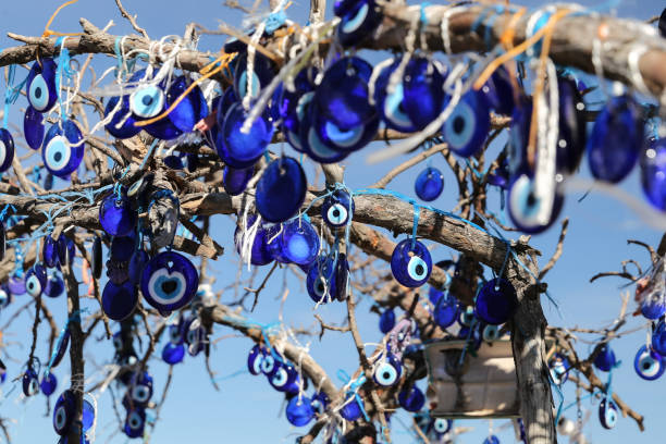 istock Evil Eye Beads Tree in Pigeons Valley, Cappadocia, Nevsehir, Turkey 1147812536