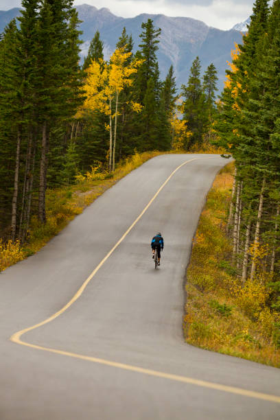 istock Banff Road Bicycle Rider 1147816838