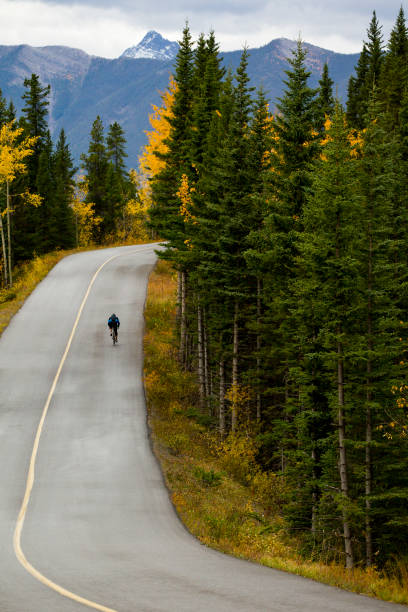 istock Banff Road Bicycle Rider 1147817406