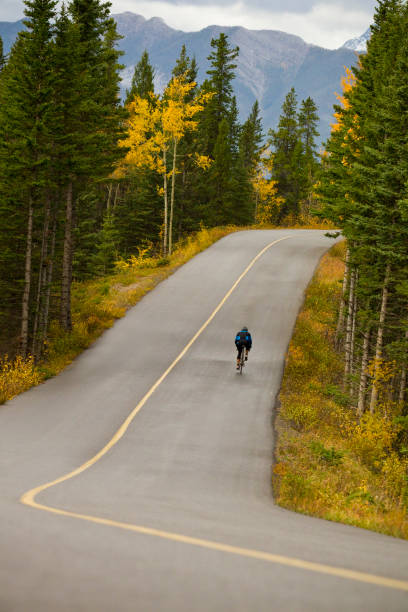 istock Banff Road Bicycle Rider 1147817454