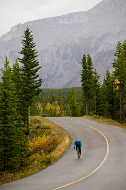 istock Banff Road Bicycle Rider 1147817527