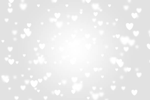 heart icon bokeh on grey color background. - february valentines day heart shape love imagens e fotografias de stock