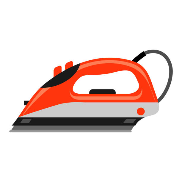 Icon of iron. Icon of iron. Home appliance flat illustration. iron steam stock illustrations