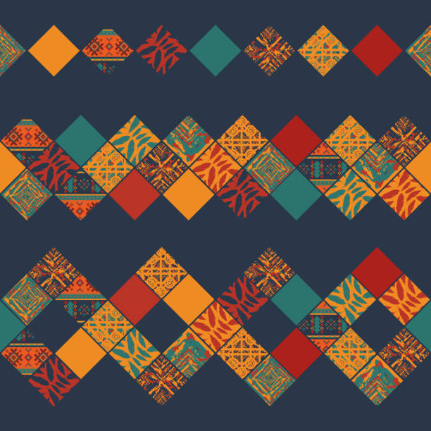kwadraty elementy szyku - seamless brown floral pattern arabic style stock illustrations