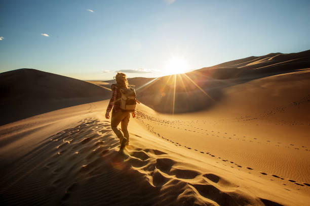istock A tourist traveled through the desert 1147828794