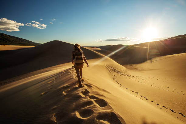 istock A tourist traveled through the desert 1147828799