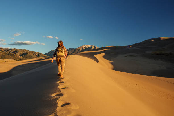 istock A tourist traveled through the desert 1147828850