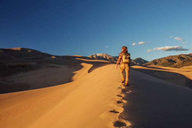 istock A tourist traveled through the desert 1147828891