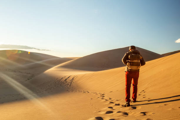 istock A tourist traveled through the desert 1147828986
