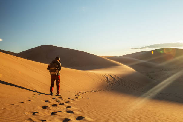 istock A tourist traveled through the desert 1147829000