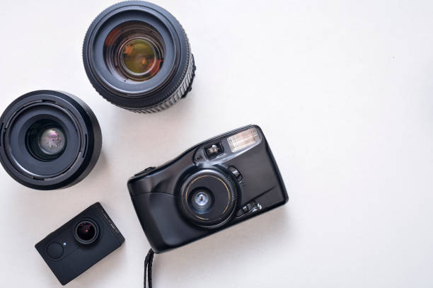 istock Travel accessories, camera gear, photography 1147830589