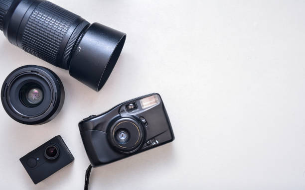 istock Travel accessories, camera gear, photography 1147830590