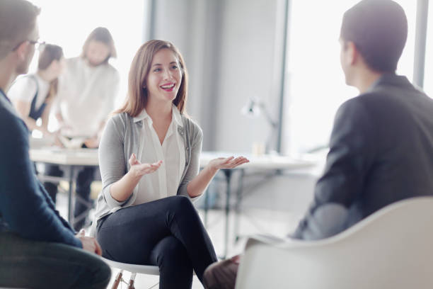 istock Colleagues discussing ideas in office meeting 1147831773