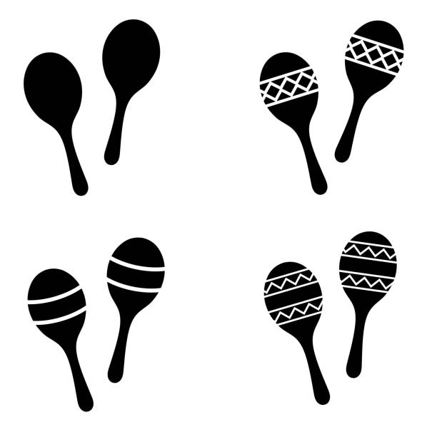 Maracas icon isolated on white Maracas icon isolated on white maraca stock illustrations