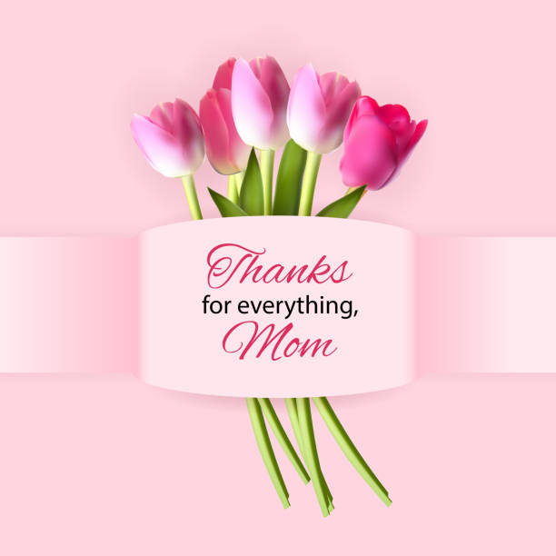 istock Thanks for everything, Mom. Happy Mother`s Day Cute Background with Flowers. Vector Illustration 1147837788
